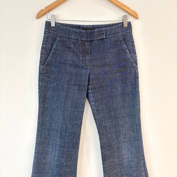 Theory Vintage Y2K Flare Low Rise Jeans Medium Wash Sz 4 Zip Stretch Made In USA - Picture 3 of 9